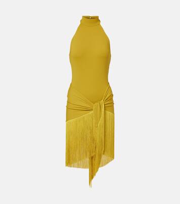 Artemis fringed beach cover-up and swimsuit | Taller Marmo