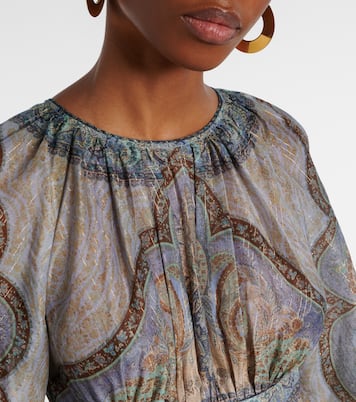 Robe Wanderlust en coton et soie mélangés | Zimmermann