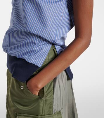 Striped cotton-blend top | Sacai