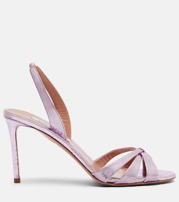 Tati 85 snake-effect slingback sandals | Aquazzura