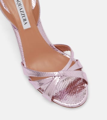 Tati 85 snake-effect slingback sandals | Aquazzura