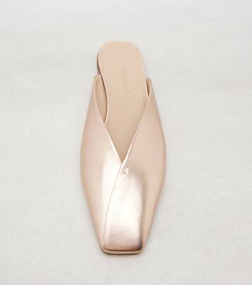 Slippers aus Metallic-Leder | Max Mara