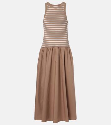 Robe midi Romina rayée en coton mélangé | Velvet