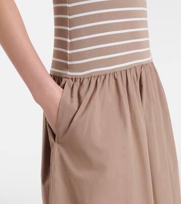 Robe midi Romina rayée en coton mélangé | Velvet