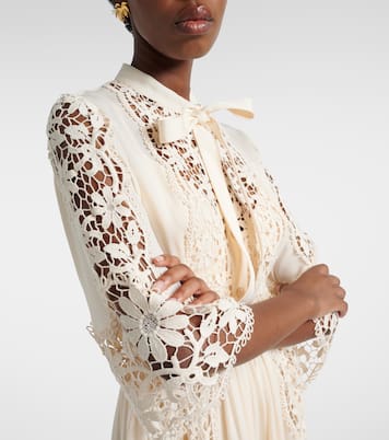 Georgette and macramé gown | Elie Saab