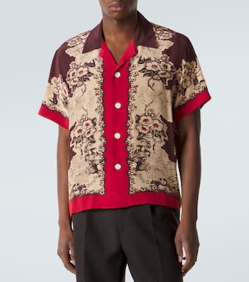 Printed silk bowling shirt | Bode