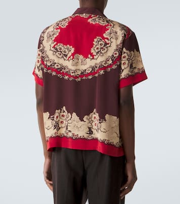 Printed silk bowling shirt | Bode