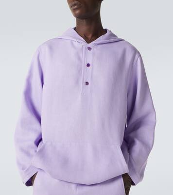 Veste à capuche en lin avec améthyste | God's True Cashmere