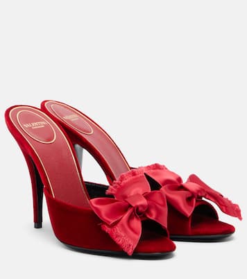 Marie A bow-detail velvet mules | Valentino Garavani