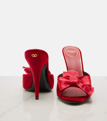 Marie A bow-detail velvet mules | Valentino Garavani