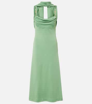 Vestido largo Isla drapeado con pañuelo | Rebecca Vallance