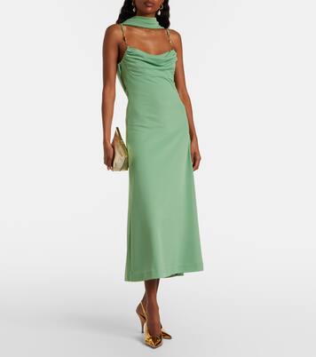 Vestido largo Isla drapeado con pañuelo | Rebecca Vallance