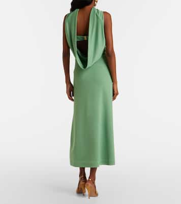 Vestido largo Isla drapeado con pañuelo | Rebecca Vallance