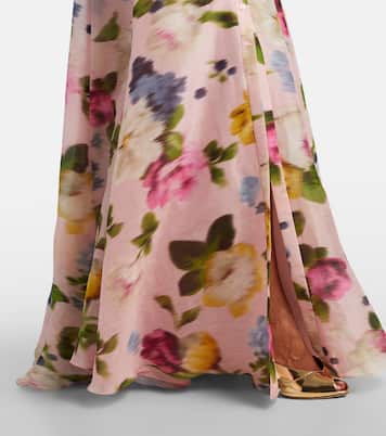 Floral linen and silk gown | Carolina Herrera
