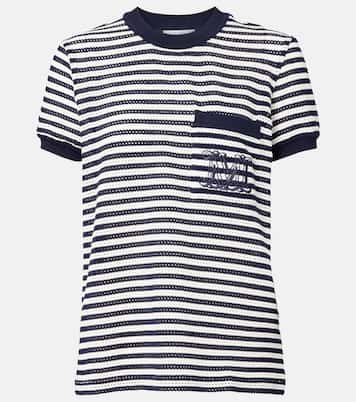 T-shirt en coton mélangé à rayures | Max Mara