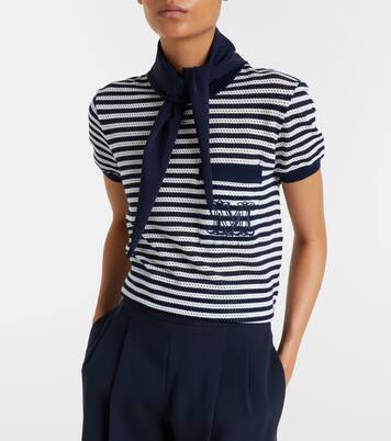 T-shirt en coton mélangé à rayures | Max Mara
