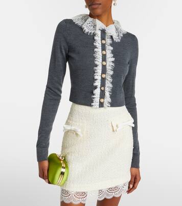 Cardigan aus Wolle mit Spitze | Self-Portrait