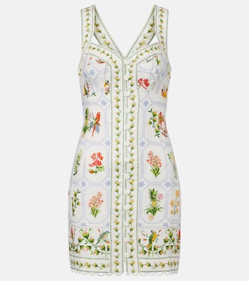 Tropical Porcelain printed linen minidress | Farm Rio