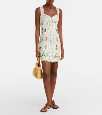 Tropical Porcelain printed linen minidress | Farm Rio