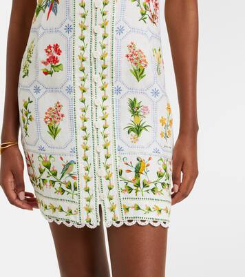 Tropical Porcelain printed linen minidress | Farm Rio