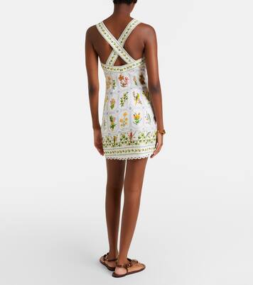 Tropical Porcelain printed linen minidress | Farm Rio