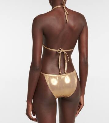 Haut de bikini triangle en lamé | Norma Kamali