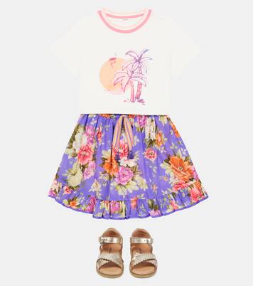 Jupe Pattie en coton à fleurs | Zimmermann Kids
