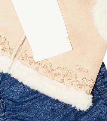 Baby - Body, gilet e shorts in misto cotone | Chloé Kids