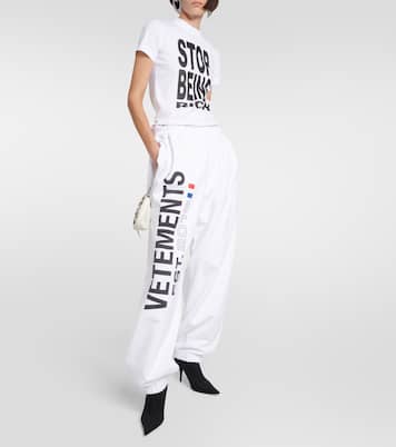 Pantalones en mezcla de algodón con logo | Vetements