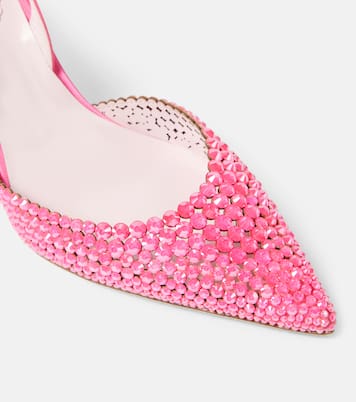 Verzierte Slingback-Pumps aus Satin | Rene Caovilla