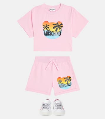 Printed cotton-blend jersey T-shirt | Moschino Kids