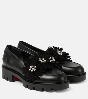 Flora Moc embellished leather loafers | Christian Louboutin