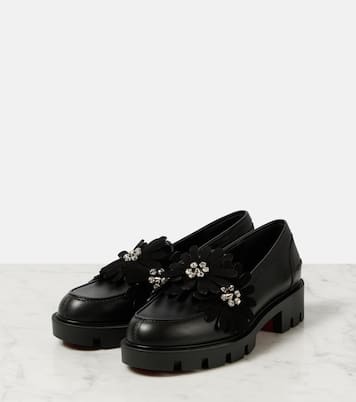 Flora Moc embellished leather loafers | Christian Louboutin