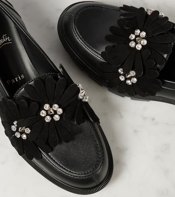 Flora Moc embellished leather loafers | Christian Louboutin