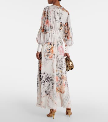Bedrucktes Maxikleid aus Leinen und Seide | Camilla