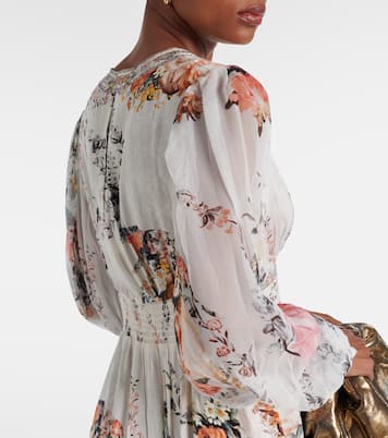 Bedrucktes Maxikleid aus Leinen und Seide | Camilla