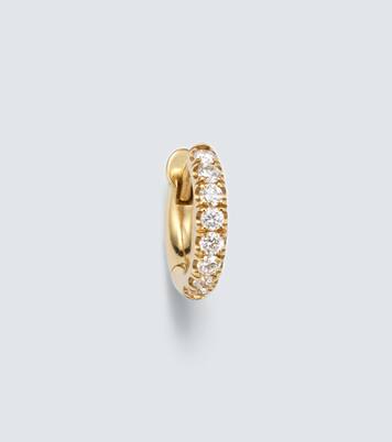 Boucle d'oreille unique Micro Hoop Mini en or 18 ct et diamants | Spinelli Kilcollin