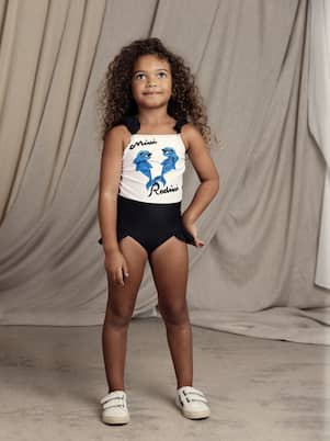 Dolphins ruffled swimsuit | Mini Rodini