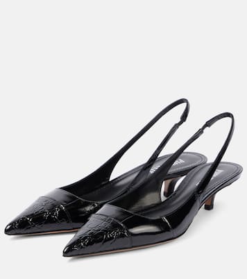 Miranda 35 patent leather slingback pumps | Paris Texas