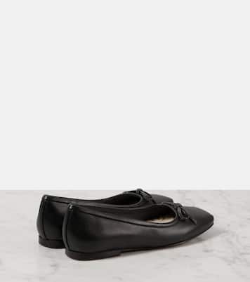 Monili bow-detail leather ballet flats | Brunello Cucinelli