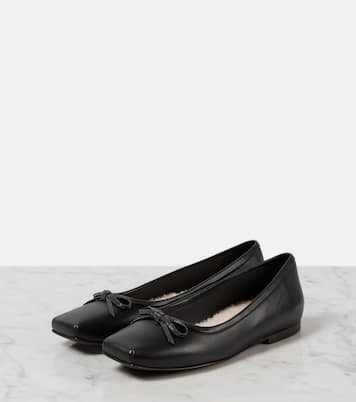 Monili bow-detail leather ballet flats | Brunello Cucinelli