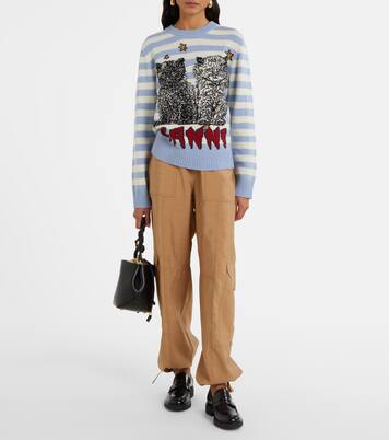 Pantalon ample à taille haute | Ganni