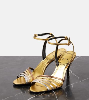Ladycrush embellished metallic leather sandals | Valentino Garavani