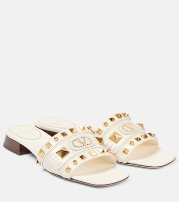 Plaster Caster studded leather slides | Valentino Garavani