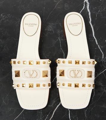 Plaster Caster studded leather slides | Valentino Garavani