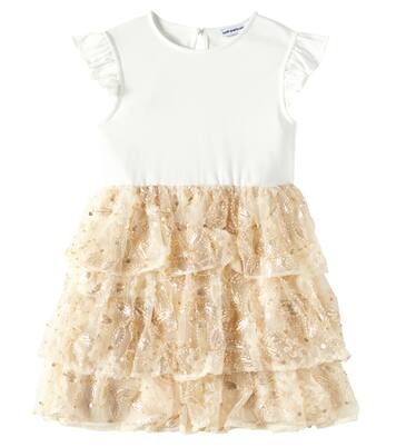 Sequined jersey and tulle dress | Self-Portrait Kids