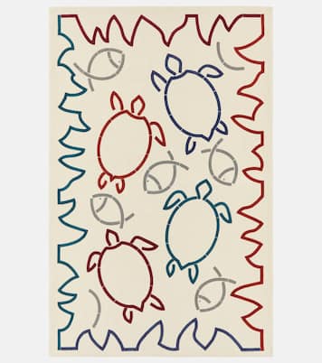  Fish and Turtle cotton terry beach towel | Loro Piana