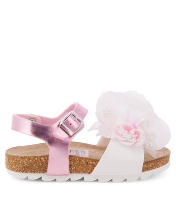 Floral-appliqué sandals | Monnalisa