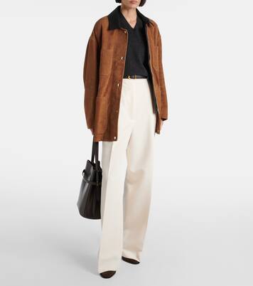 Barn leather-trimmed suede jacket | Nour Hammour