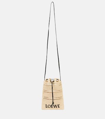Paula's Ibiza raffia pouch with strap | Loewe